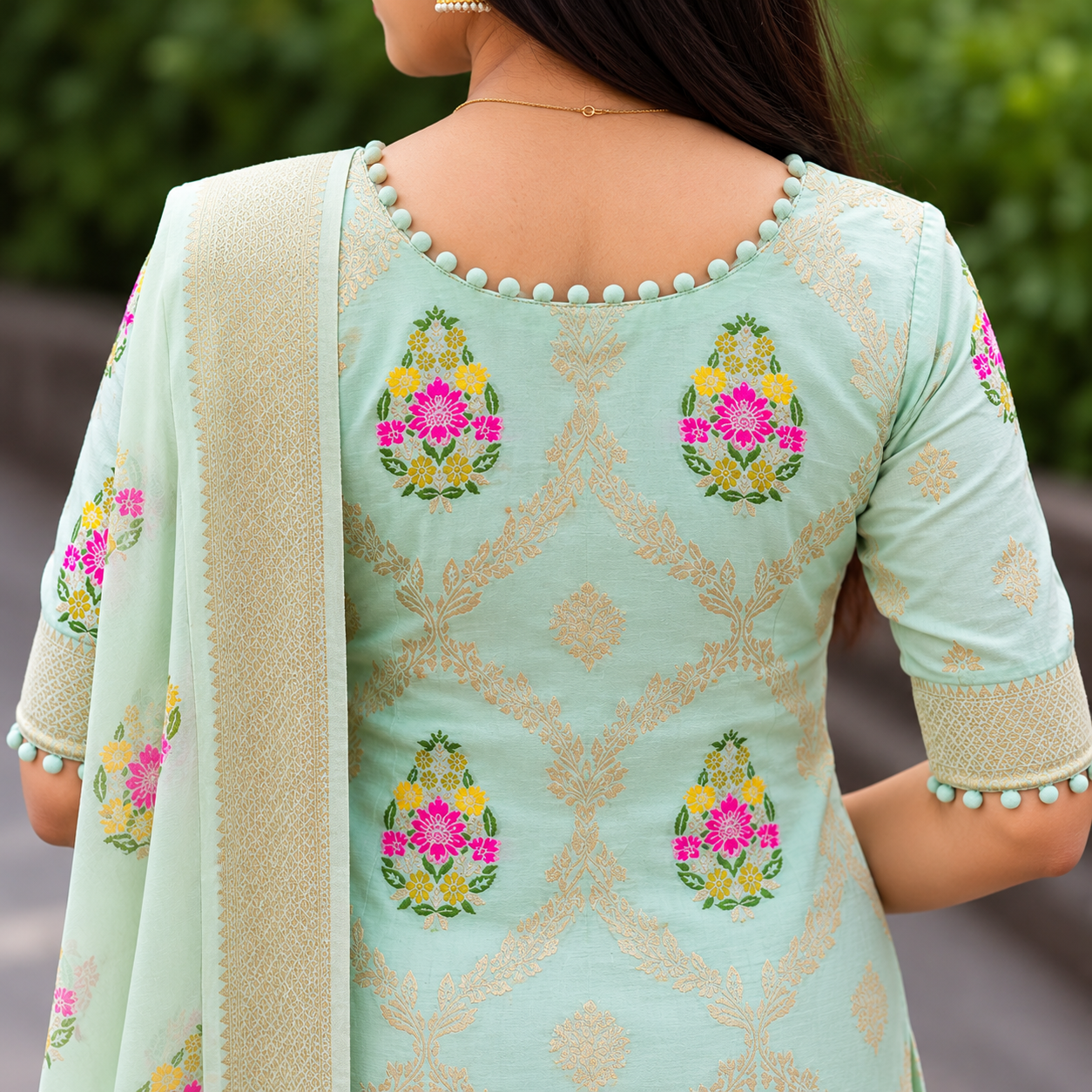 Pom-Pom Border Dress Design_1