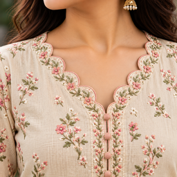 Scallop Neck Dress Design 