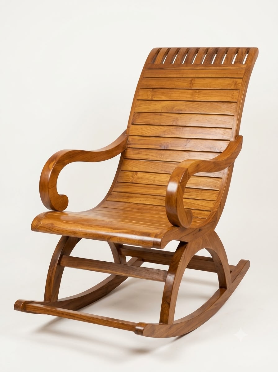 HERITAGE SOLID TEAK WOOD ROCKING CHAIR (AADA KASERA)