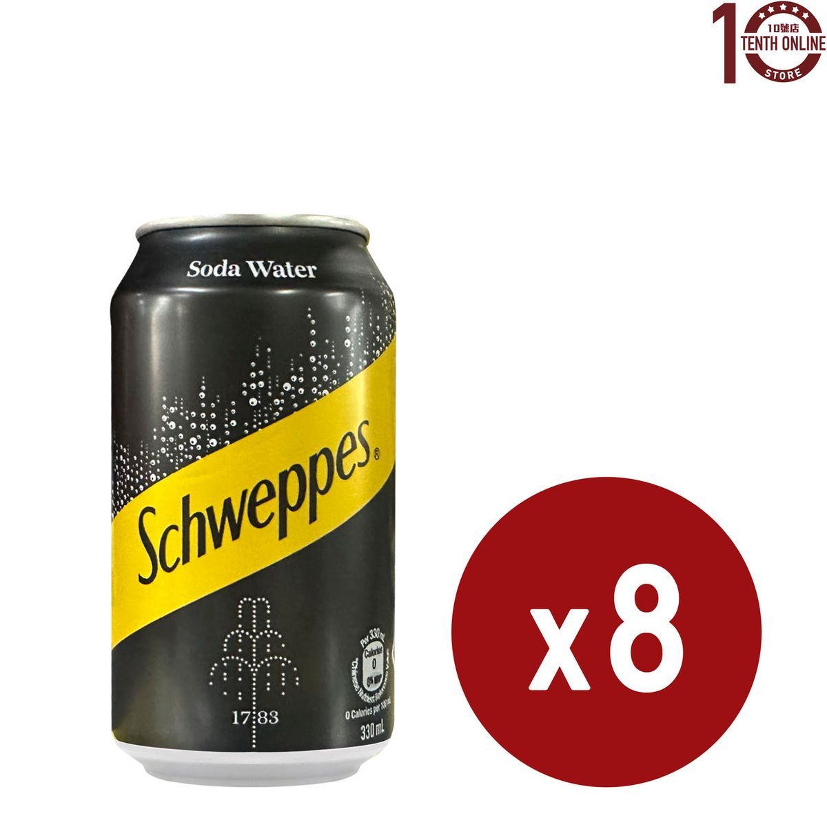 Schweppes 梳打水 330mL × 8罐