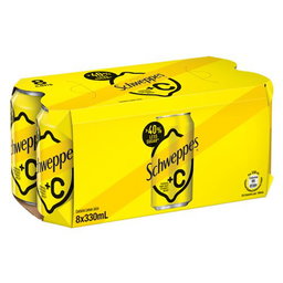 Schweppes +C Lemon 檸檬味汽水 330mL × 8罐