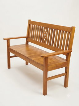 TEAK WOOD BENCH WITH LATTICE DETAIL