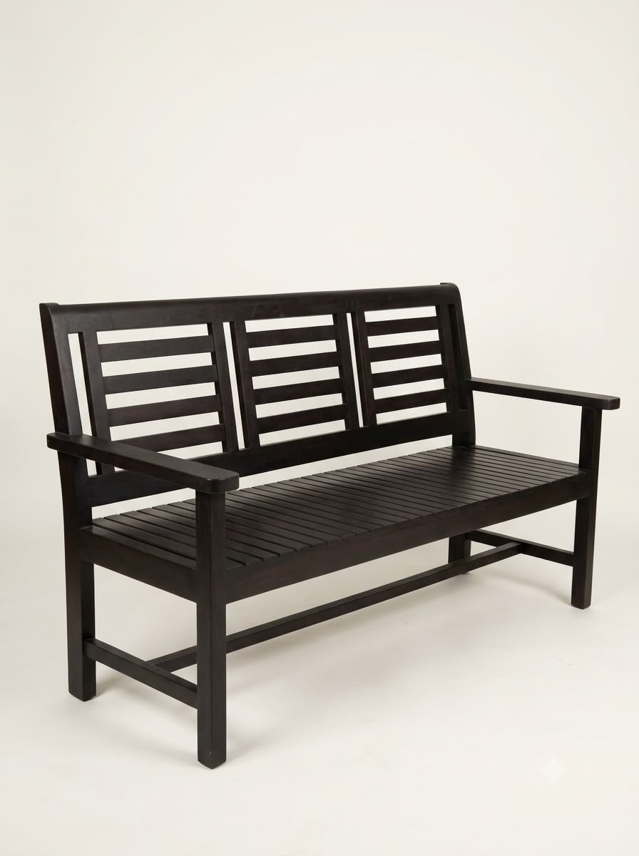 DARK WALNUT SOLID TEAK WOOD BENCH