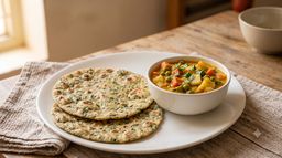 2Methi Chappathi+Veg Kurma