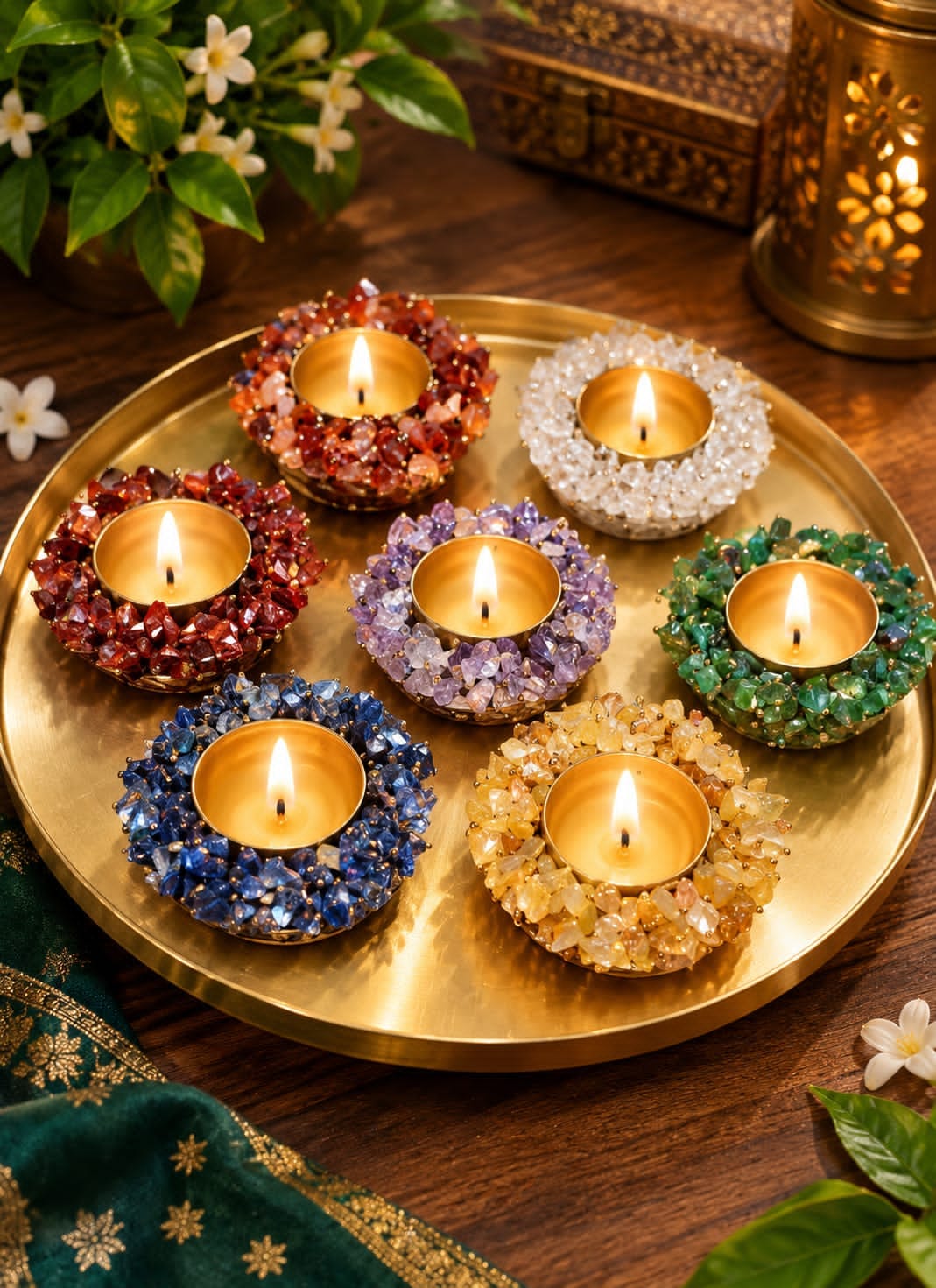Crystal Stone Tea Light Candle Holder_0