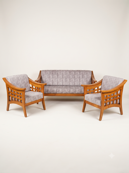 CONTEMPORARY LATTICE-WOOD SOFA SET