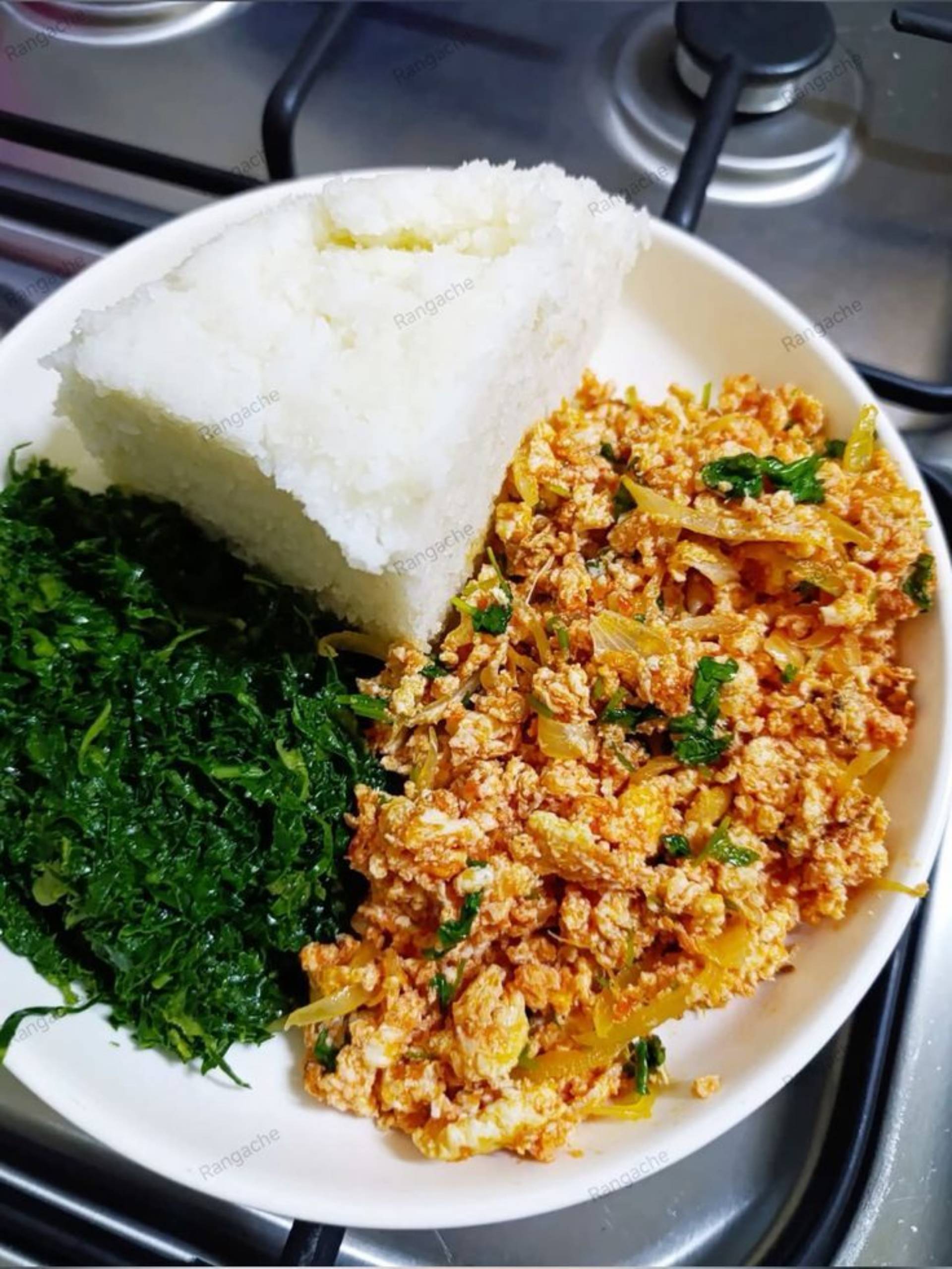 Ugali + Eggs🍳 + Sukuma