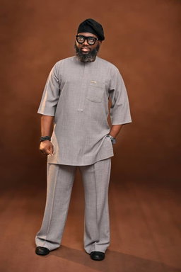 FUNKY AGBADA 2 IN 1 PIECE [CREPT FABRICS]