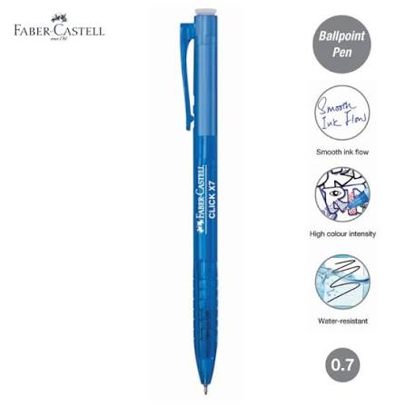FABER CASTELL CLICK X7 BALL PEN-BLUE