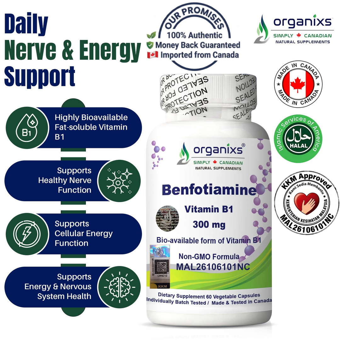 ORGANIXS VITAMIN B1 BENFOTIAMINE 300mg