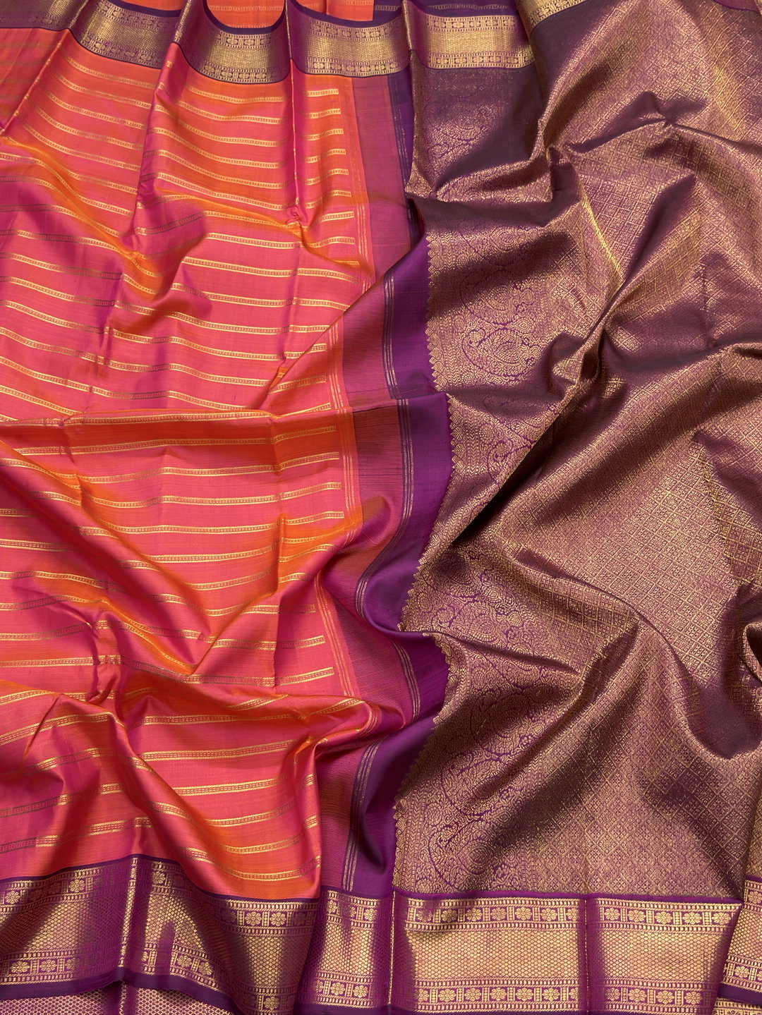 Orangish Pink Kanchipuram