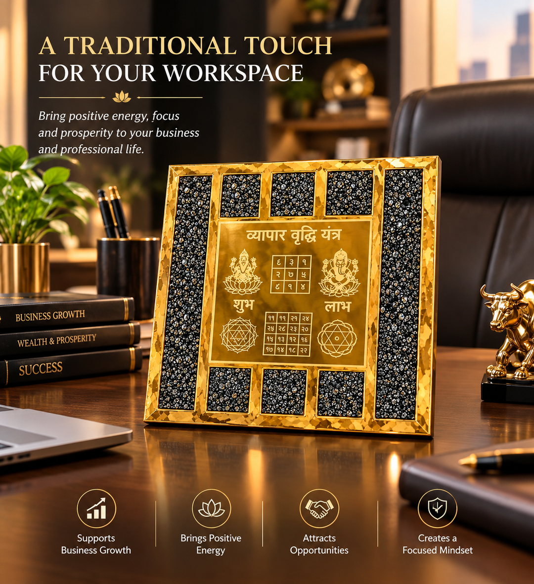 Golden Business Growth Yantra Frame