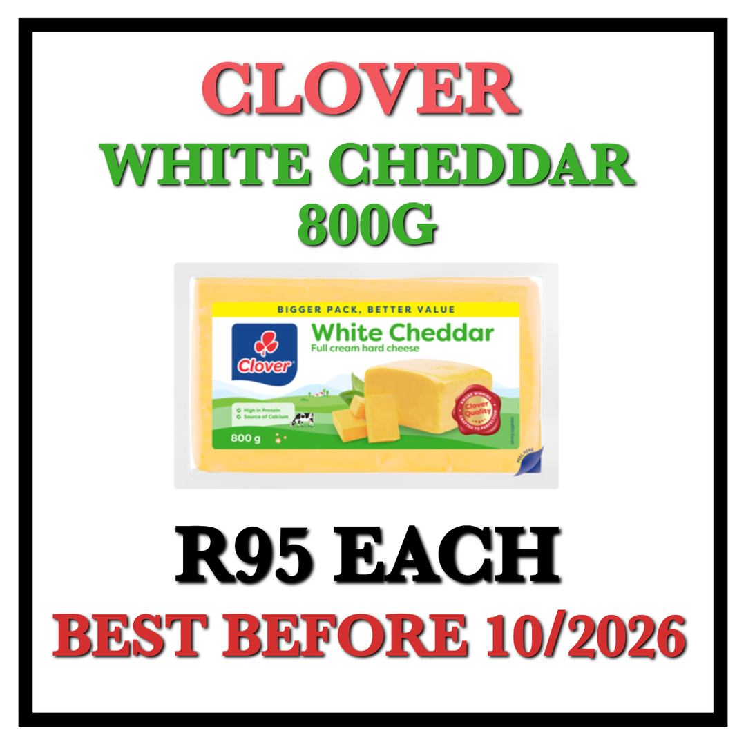 Clover White Cheddar 800g