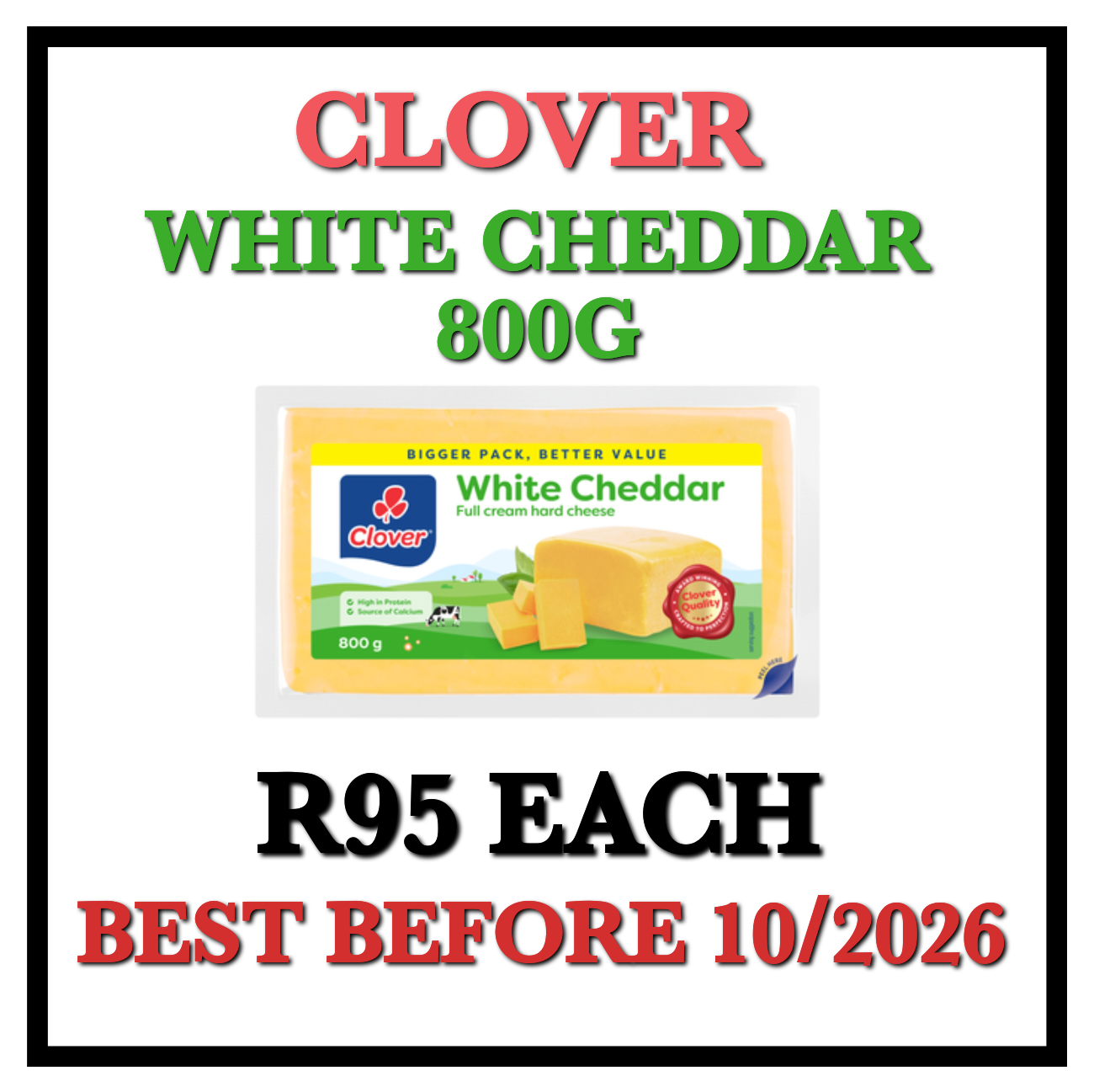 Clover White Cheddar 800g_0