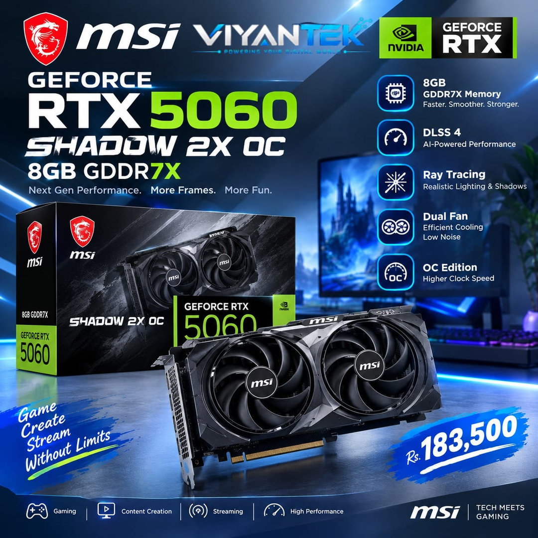 MSI GEFORCE RTX 5060 SHADOW 2X OC