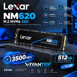Lexar NM620 512GB NVMe M.2 SSD 