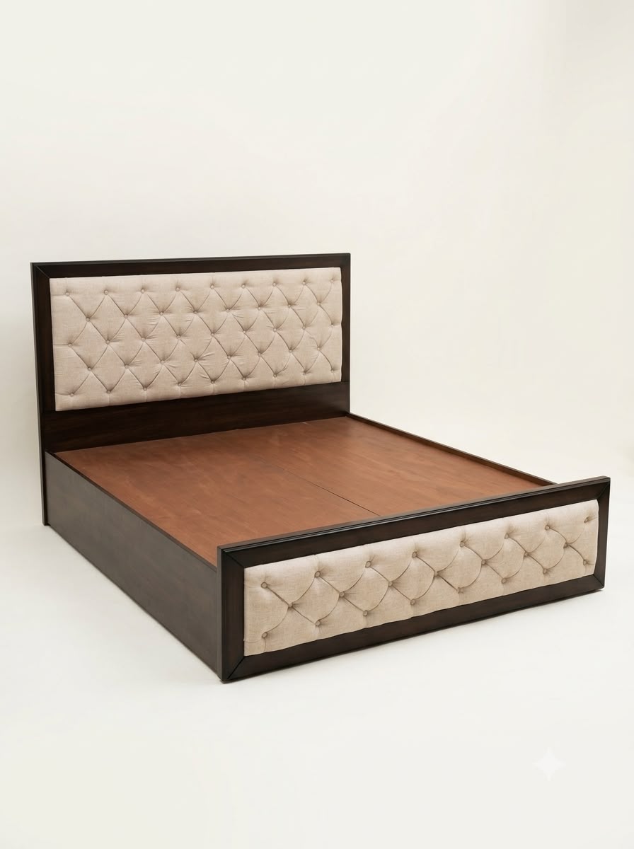 LUXURY BUTTON-TUFTED STORAGE COT