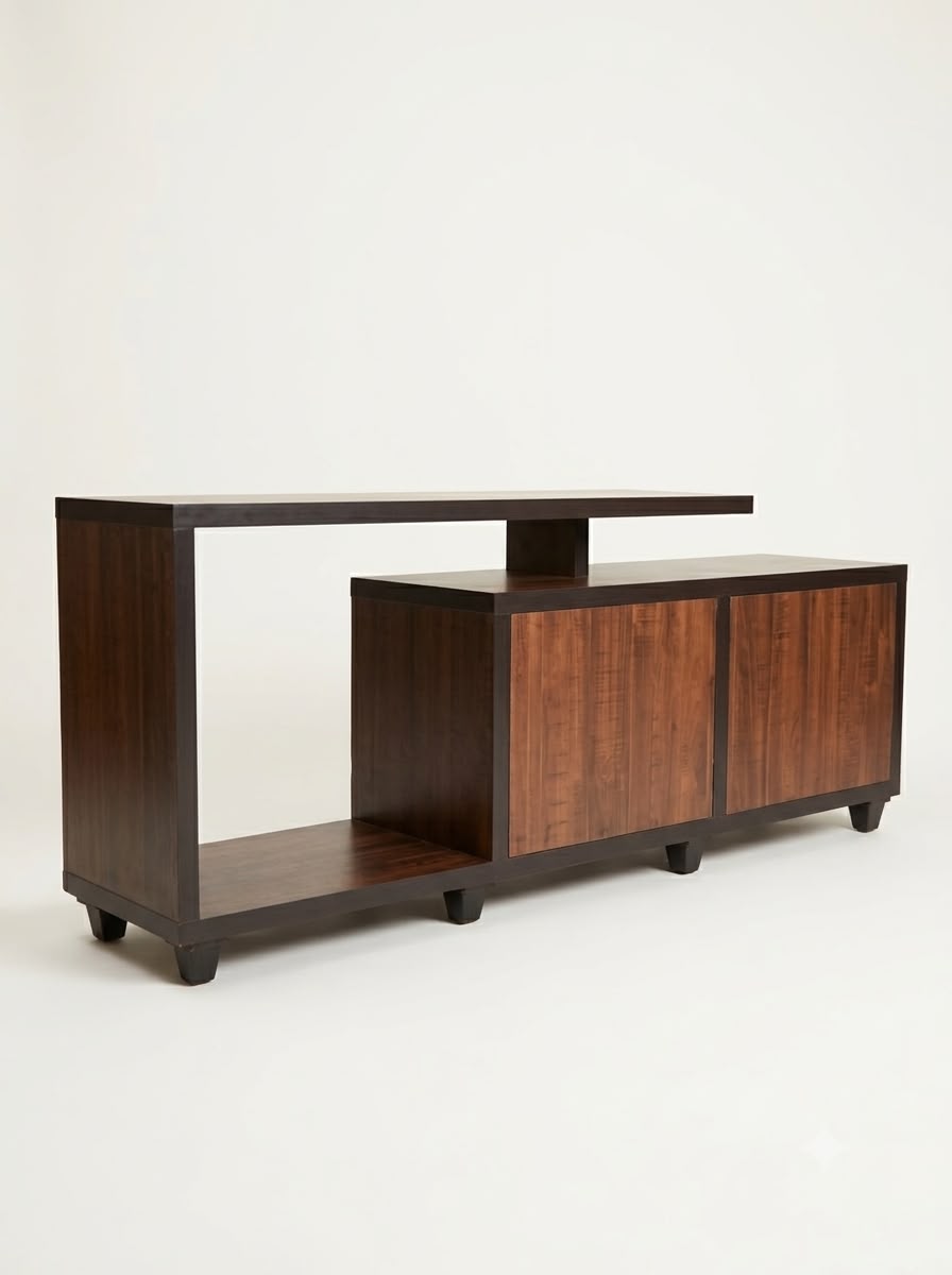 CONTEMPORARY ASYMMETRICAL TV ENTERTAINMENT CONSOLE_0