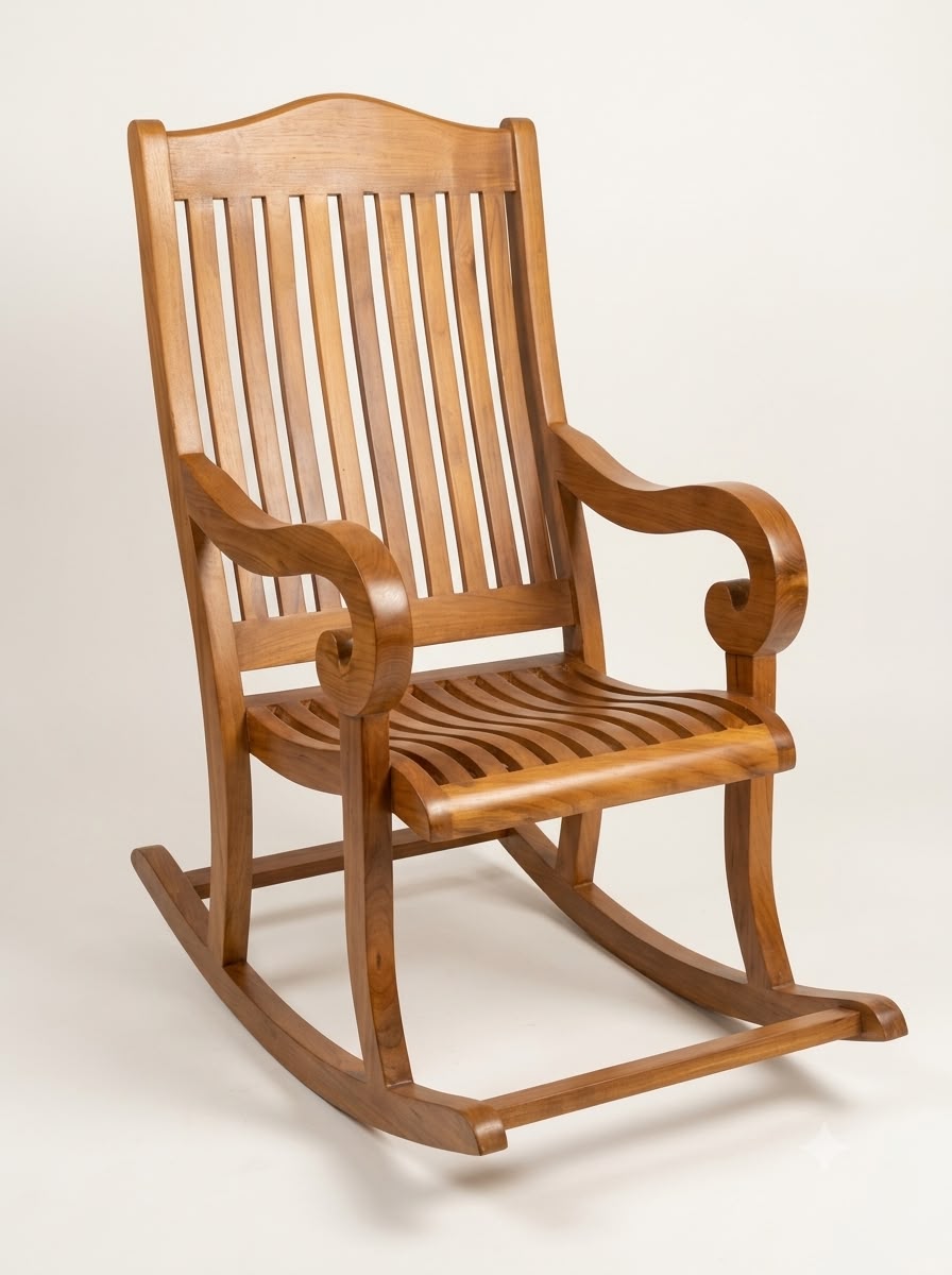 CLASSIC SOLID TEAK WOOD ROCKING CHAIR_0