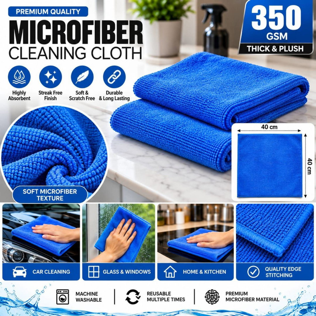 Microfiber 350GSM, 40x40cm, Blue Colour