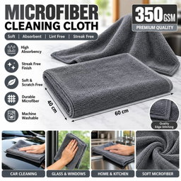 Microfiber 350GSM, 40x60cm Grey Colour