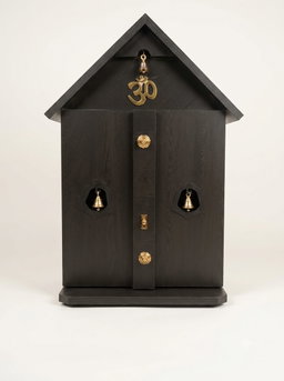 MODERN MATTE BLACK POOJA MANDIRAM