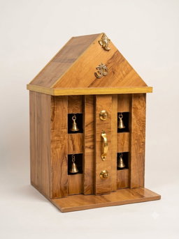 COMPACT SOLID TEAK WOOD POOJA MANDIRAM