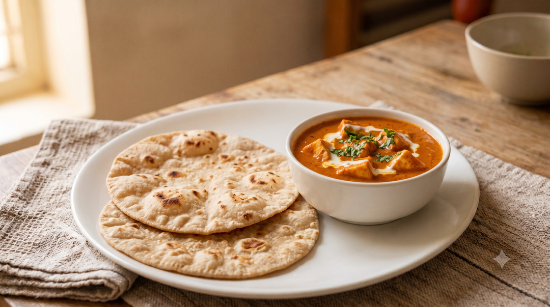2Chappathi+Paneer Butter Masala
