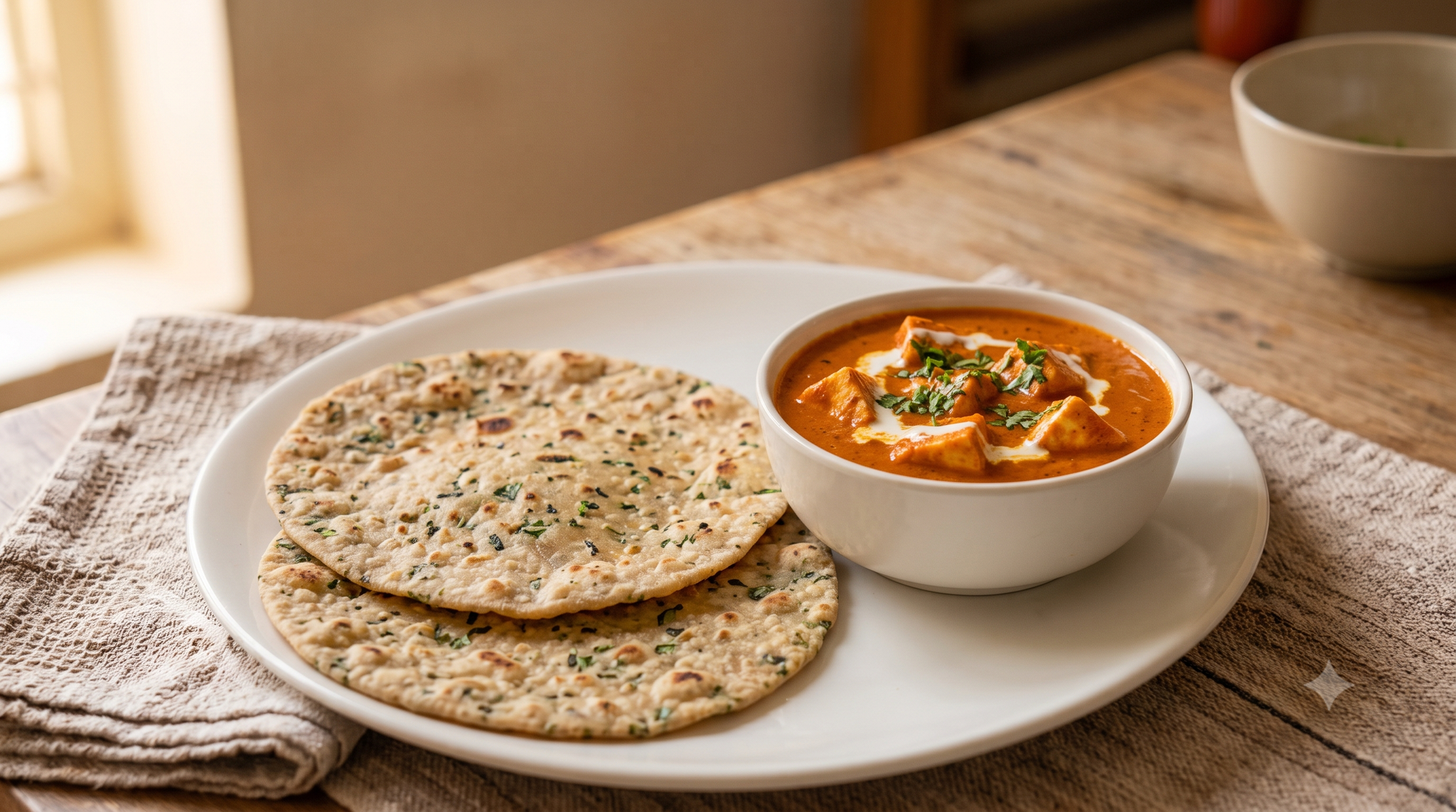 2Methi Chappathi+Paneer Butter Masala_0