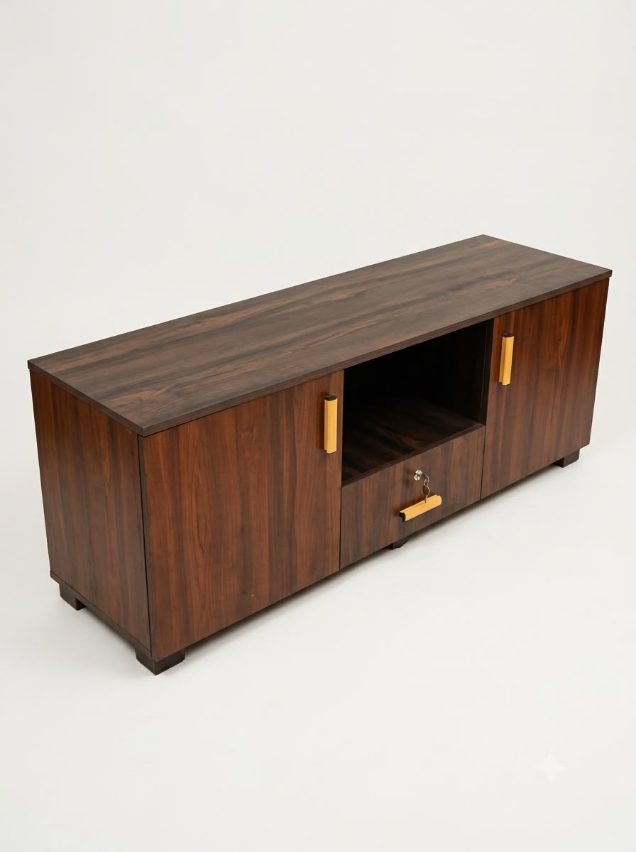 MODERN WALNUT TV ENTERTAINMENT UNIT