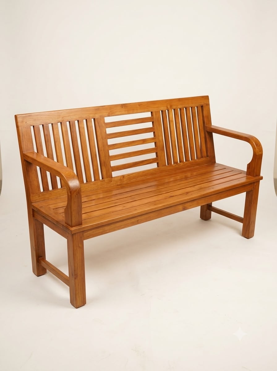 CLASSIC SOLID TEAK WOOD SLATTED BENCH_0