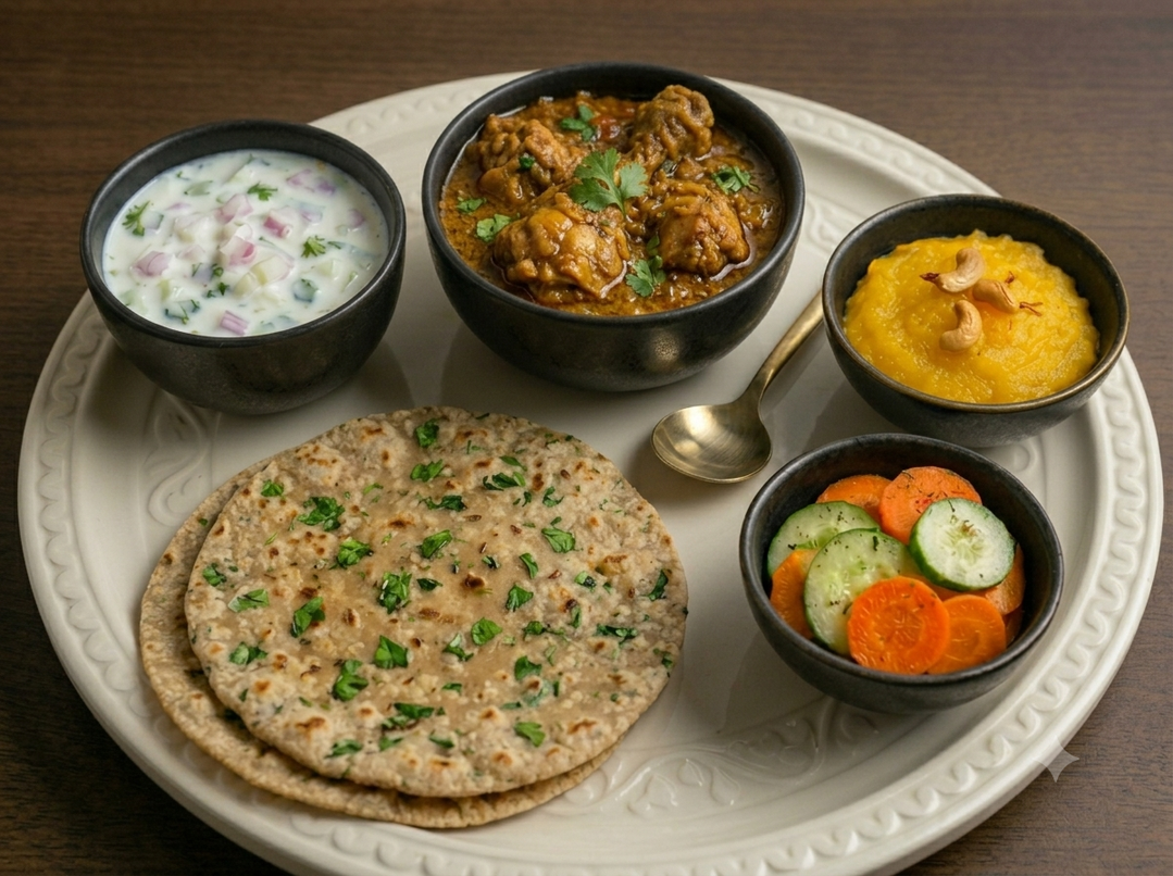 Methi Chappathi Chicken Gravy Combo