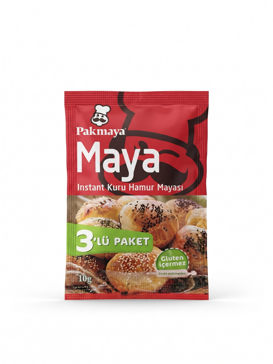 Pakmaya Maya Instant Kuru Hamur Mayası, 3'lü Paket 10g باكمايا مايا خميرة العجين الجافة الفورية،