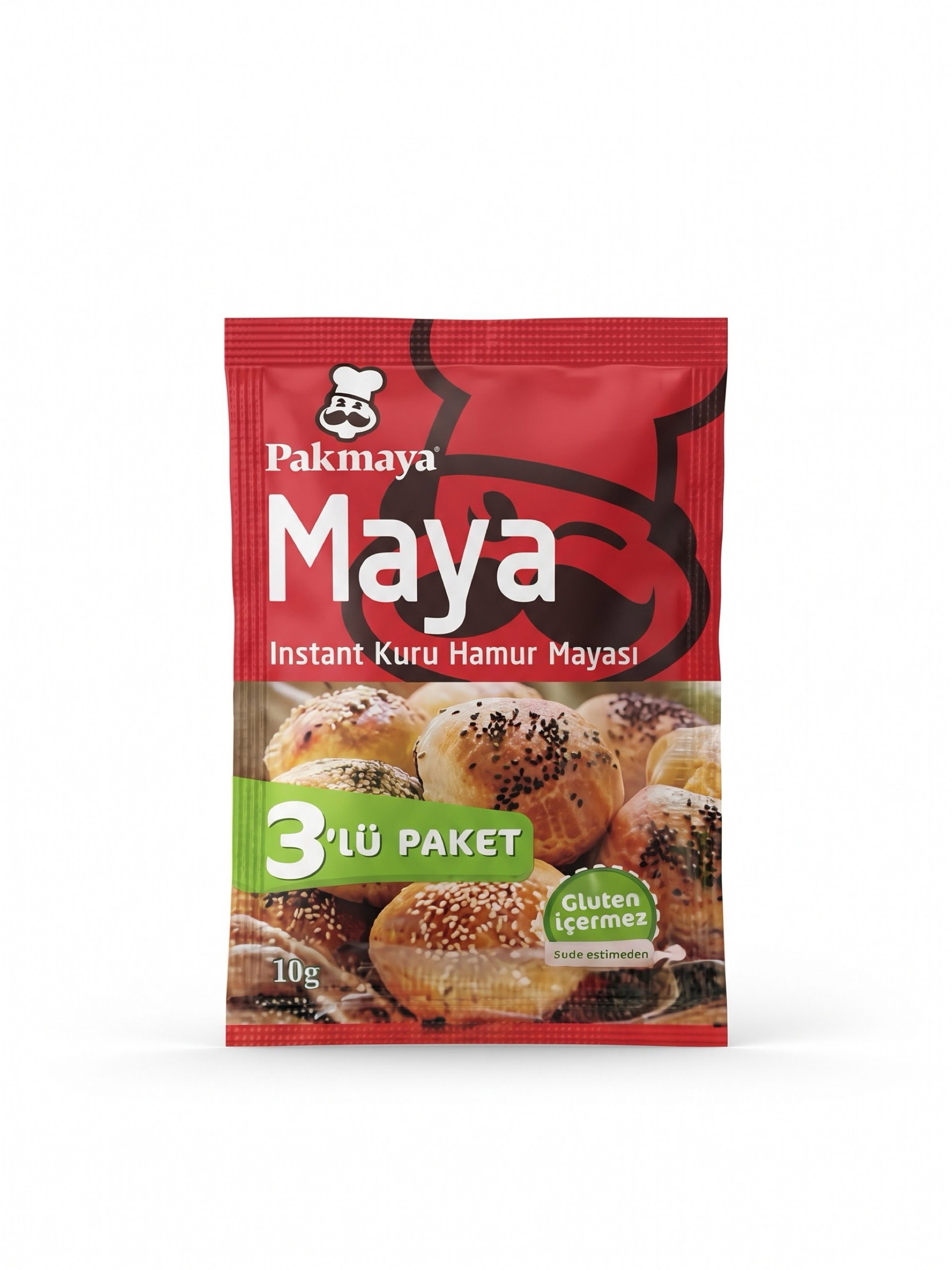 Pakmaya Maya Instant Kuru Hamur Mayası, 3'lü Paket 10g باكمايا مايا خميرة العجين الجافة الفورية،_0