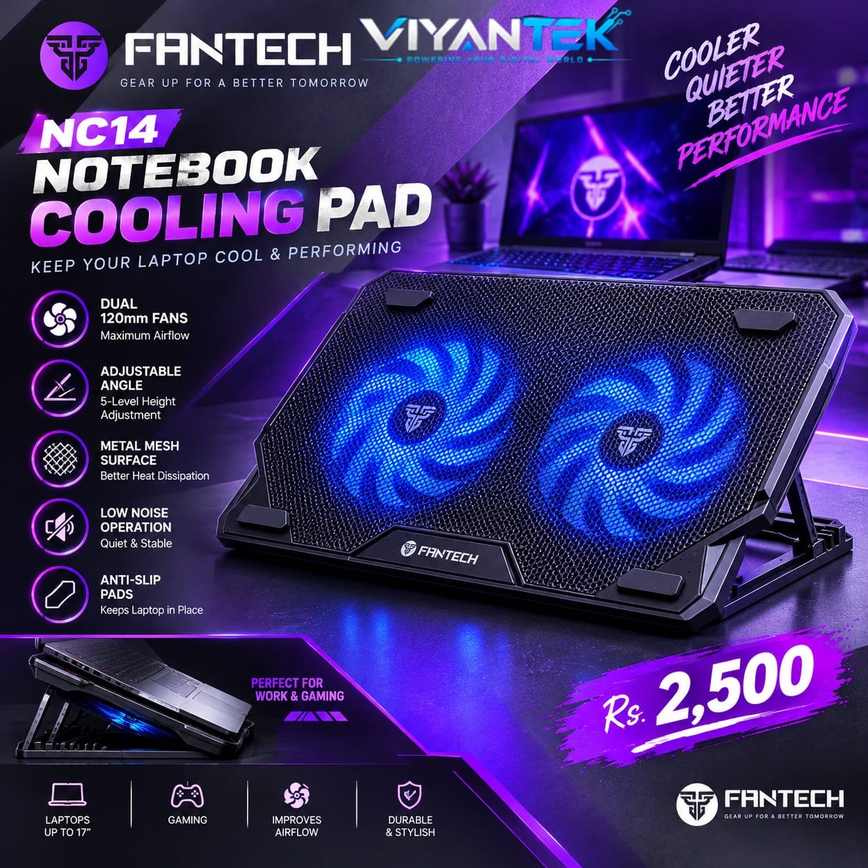 FANTECH NC14 NOTEBOOK COOLING PAD_0