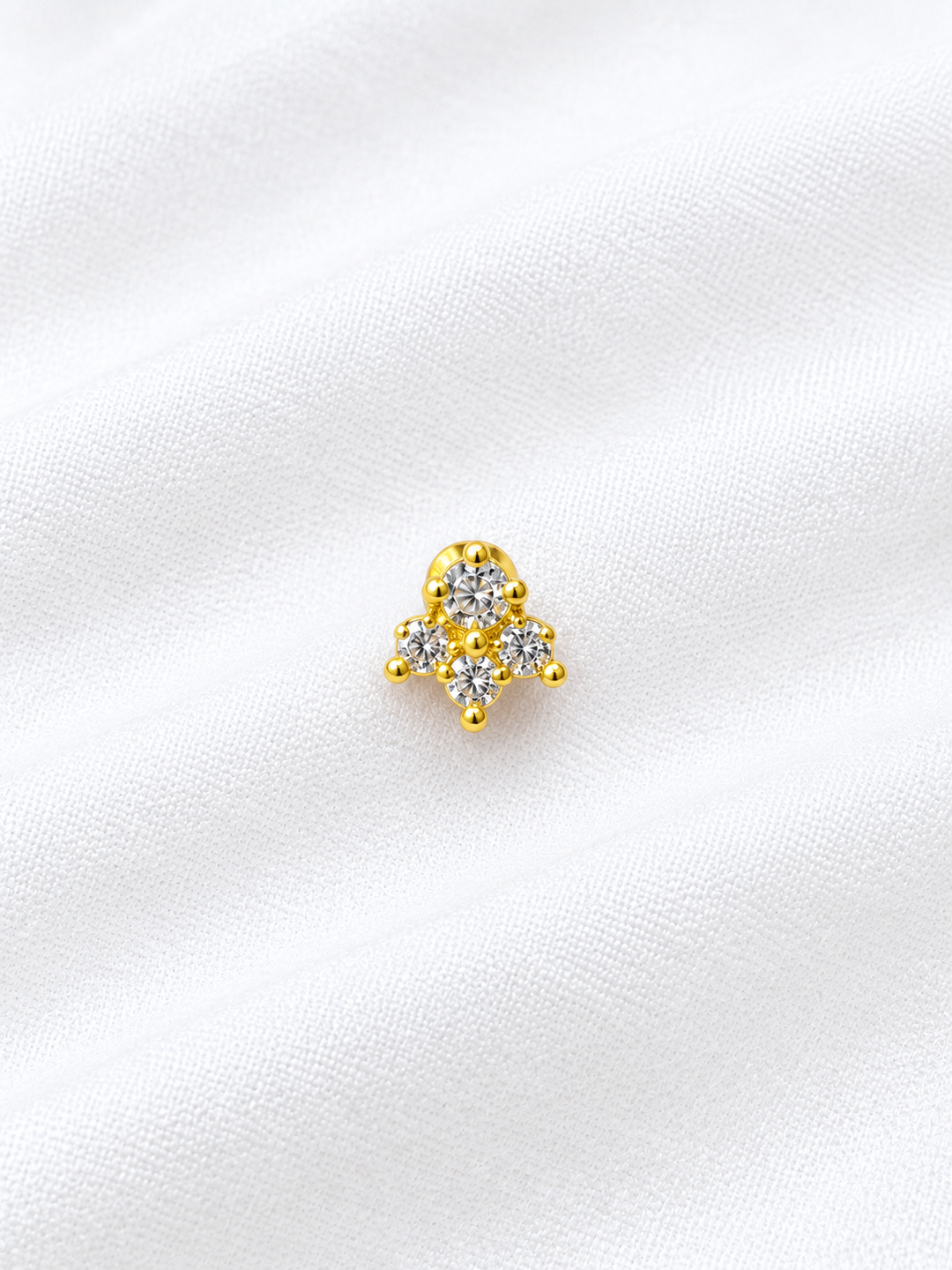 4 stone nose pin