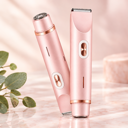2-in-1 Pink Dual Head Bikini Trimmer