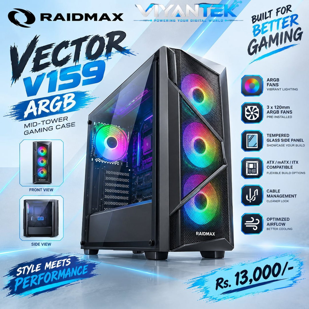 Raidmax Vector V159 ARGB Mid-Tower Gaming Case
