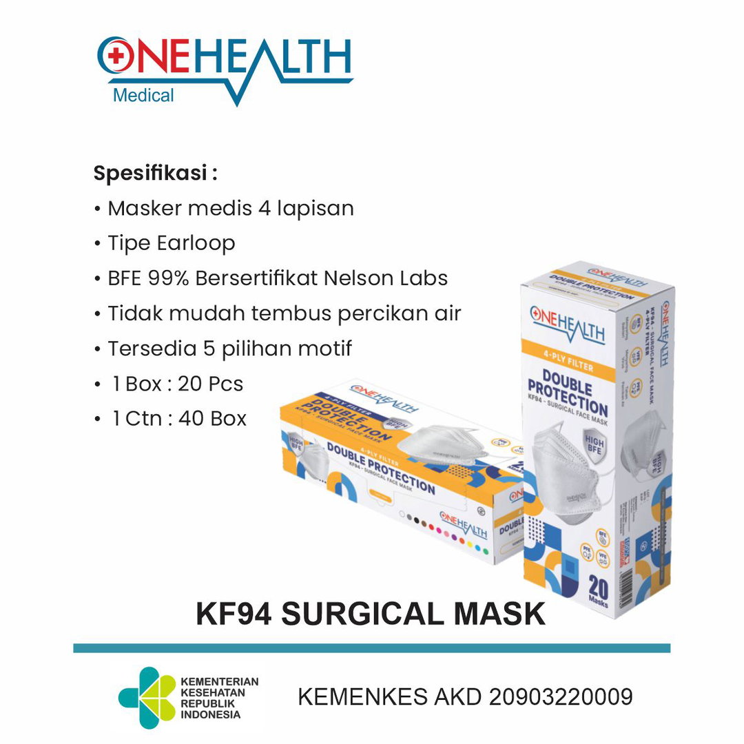 [PRE ORDER 10 DAYS] READY 22 OCT Masker KF94 4 Ply Onehealth Double Protection