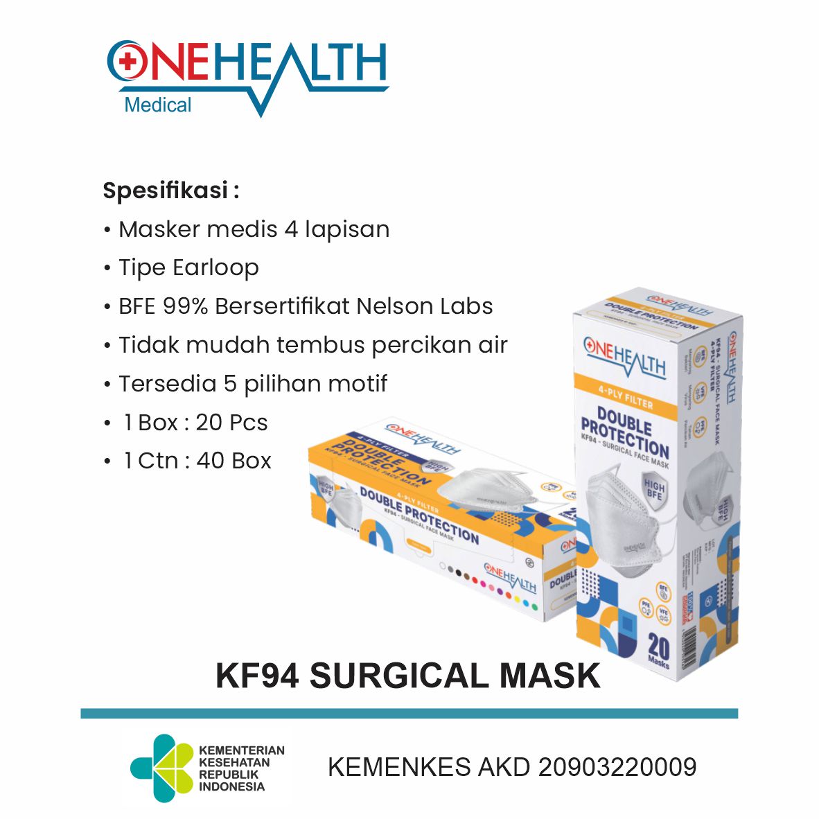 [PRE ORDER 10 DAYS] READY 22 OCT Masker KF94 4 Ply Onehealth Double Protection_0