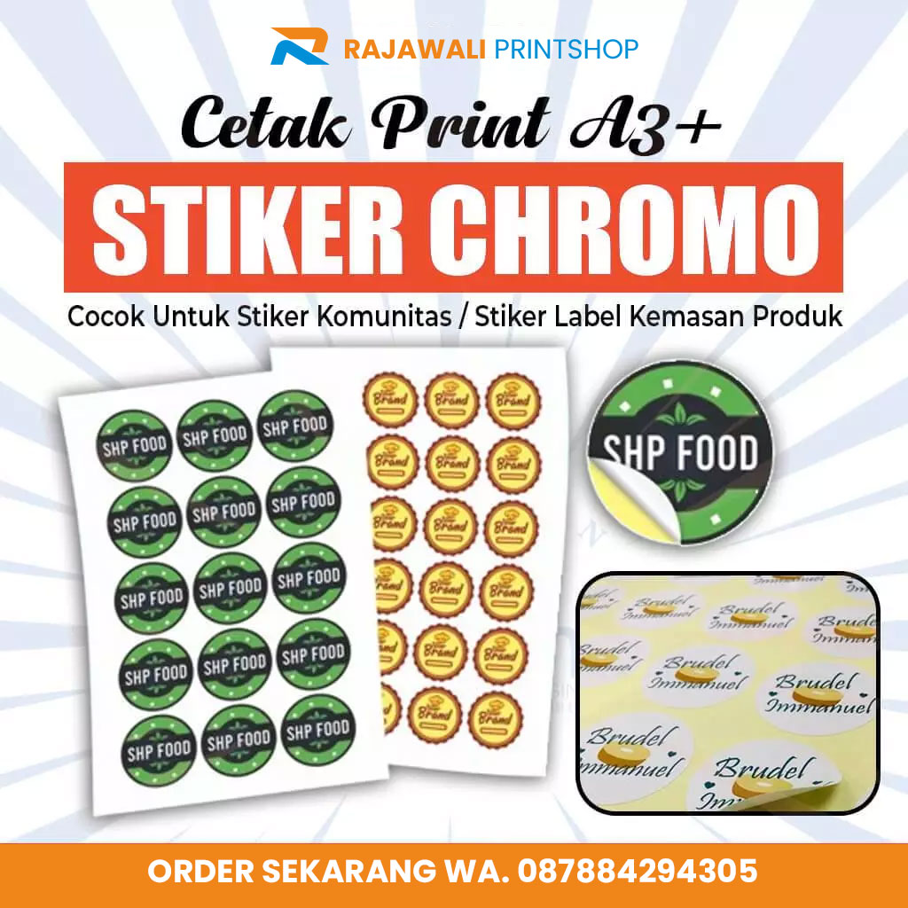 Cetak Stiker Chromo A3+ Kiss Cut Label Kemasan Makanan | Print Sticker Label Kromo Custom Logo_0