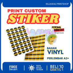 Cetak Stiker Vinyl Anti Air A3+ Kiss Cut Label Kemasan Makanan MInuman | Print Sticker Vinyl