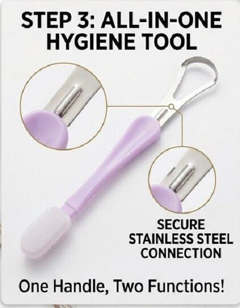 2IN1 TONGUE CLEANER, TOOTHBRUSH AND STAINLESS STEEL_2