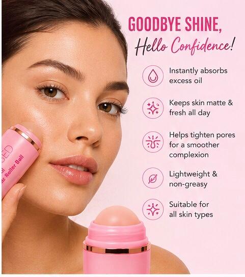 SUNKISSED VOLCANIC ROLLER BALL, HELPS WITH GLOSSY MAKEUP