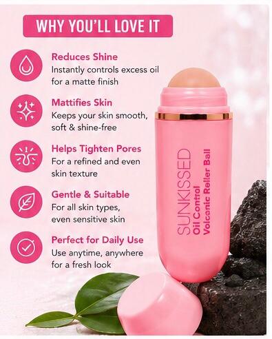 SUNKISSED VOLCANIC ROLLER BALL, HELPS WITH GLOSSY MAKEUP_1