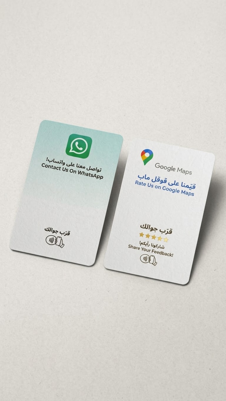 باقة البيسك (بطاقة واتساب + بطاقة تقييم قوقل )