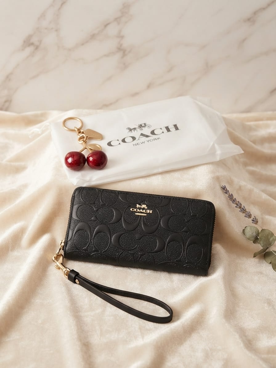 Wallet black embossed