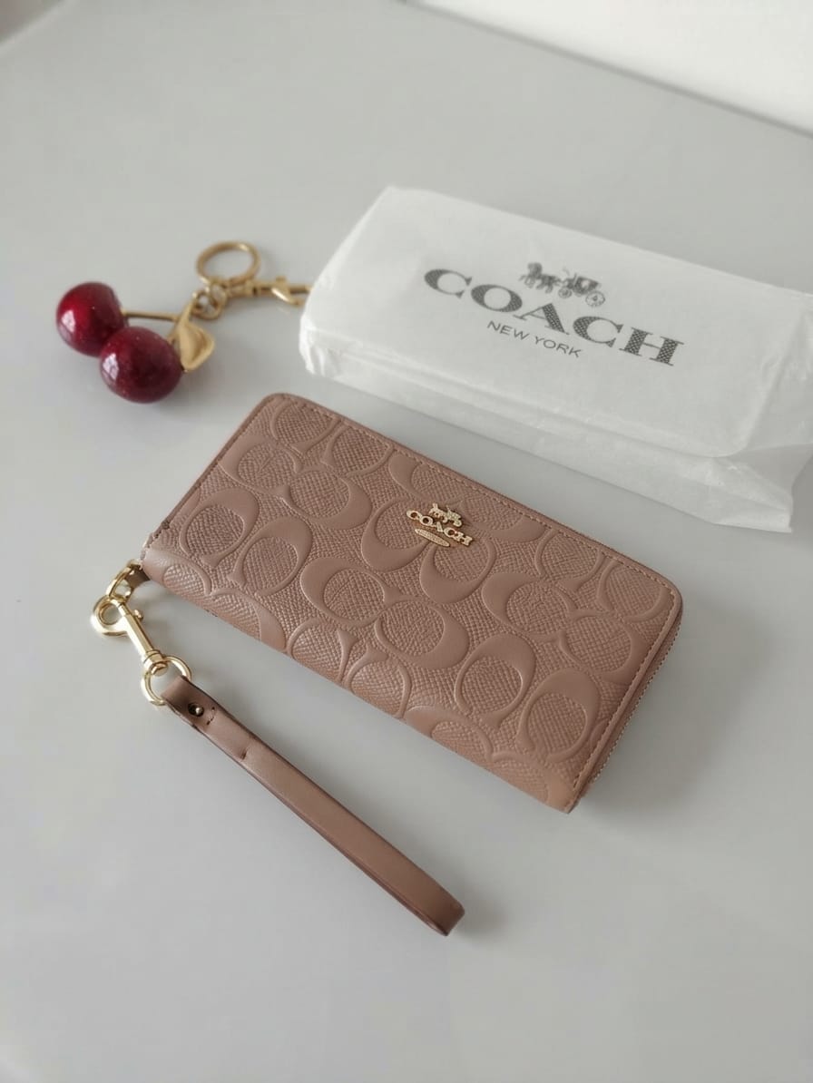 Wallet brown embossed