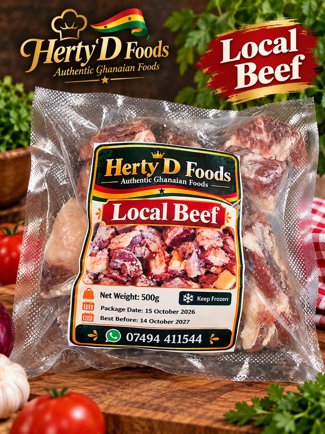 GHANA LOCAL BEEF-500g