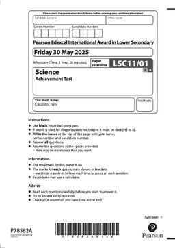 SCIENCE | iLower Secondary Pearson Edexcel Past Papers